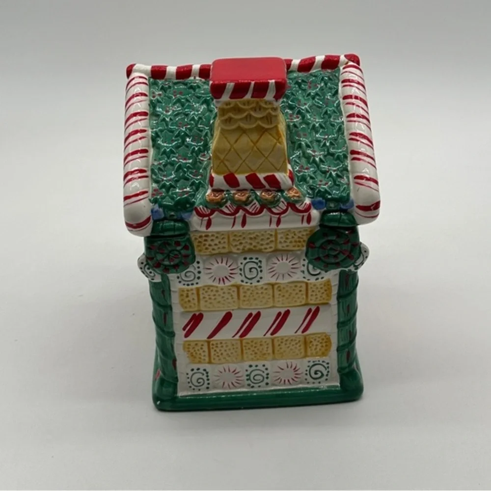 Christmas Gingerbread House Cookie Jar Ceramic In‎ Original Box Xmas Baking